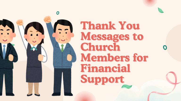 Thank You Messages to Church Members for Financial Support